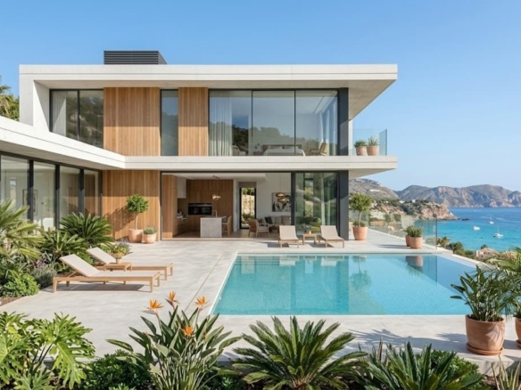 Villa Minimalista de Lujo con Jardín y Piscina en Vistahermosa